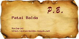 Patai Balda névjegykártya